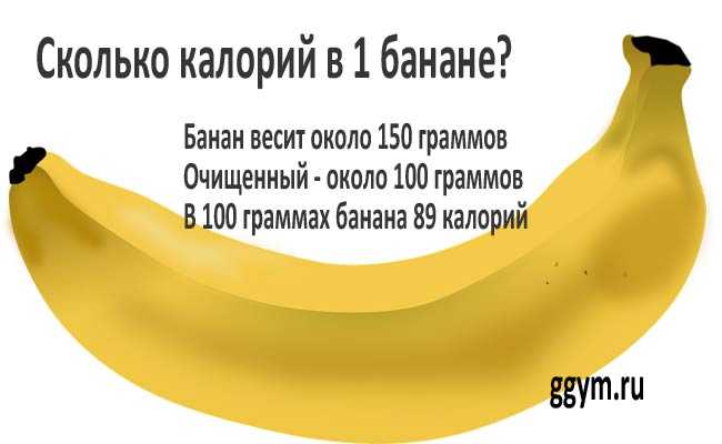 Калорийность 1 штуки банана Сколько весит один банан без кожуры Состав на 100 грамм: белки-жиры-углеводы БЖУ, сахар, состав, пищевая ценность