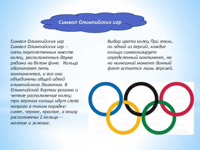 Что означает и символизирует цвет пяти олимпийских колец?