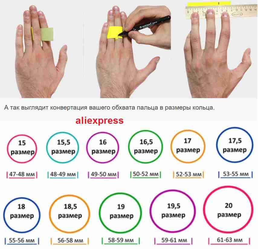 Как определить размер кольца на палец