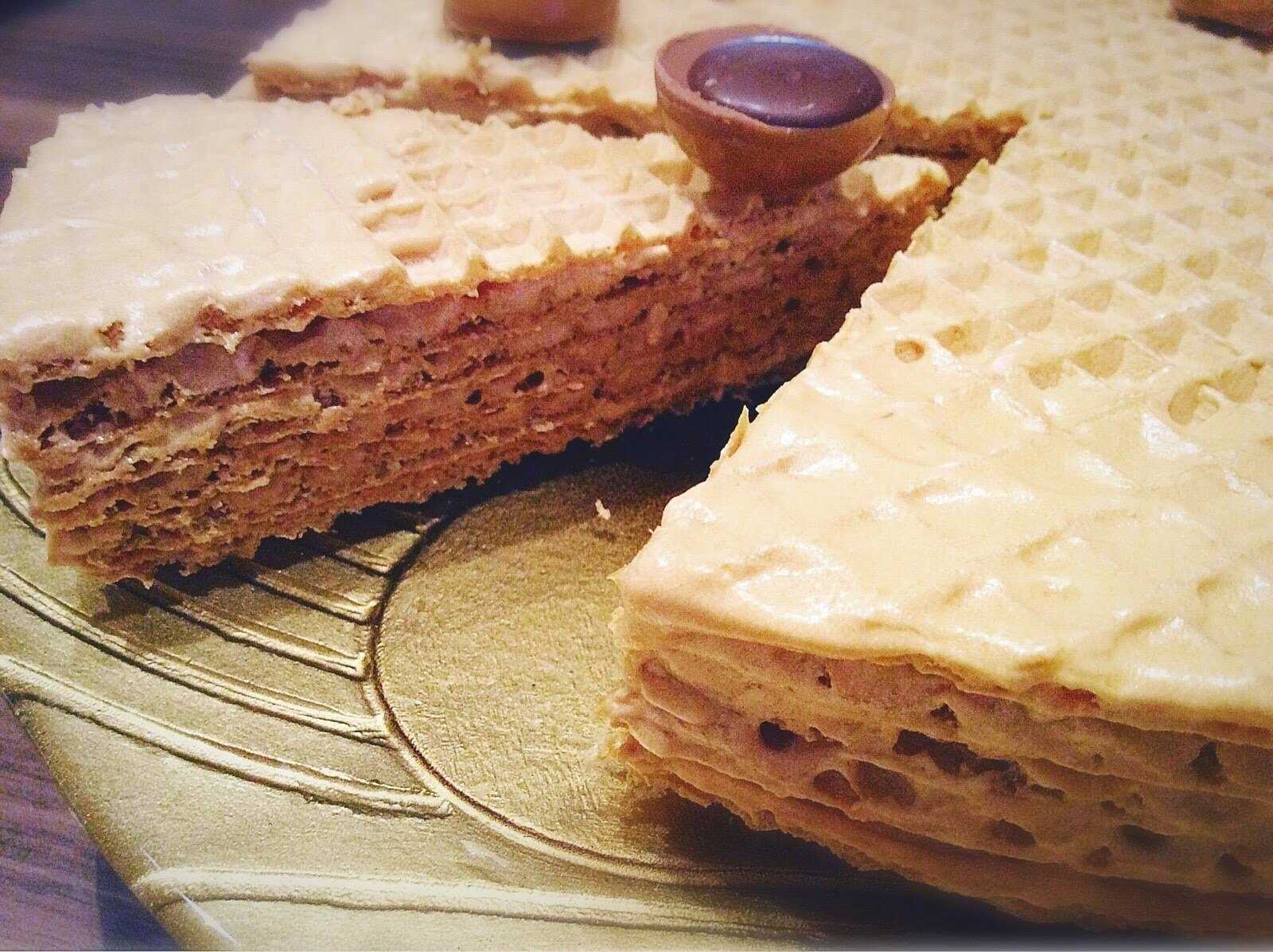 Торт из готовых вафельных коржей со сгущенкой. 6 рецептов приготовления
