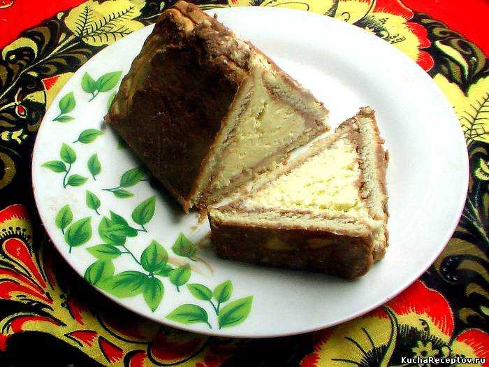 Торт без выпечки домик (из печенья и творога) пошаговый рецепт