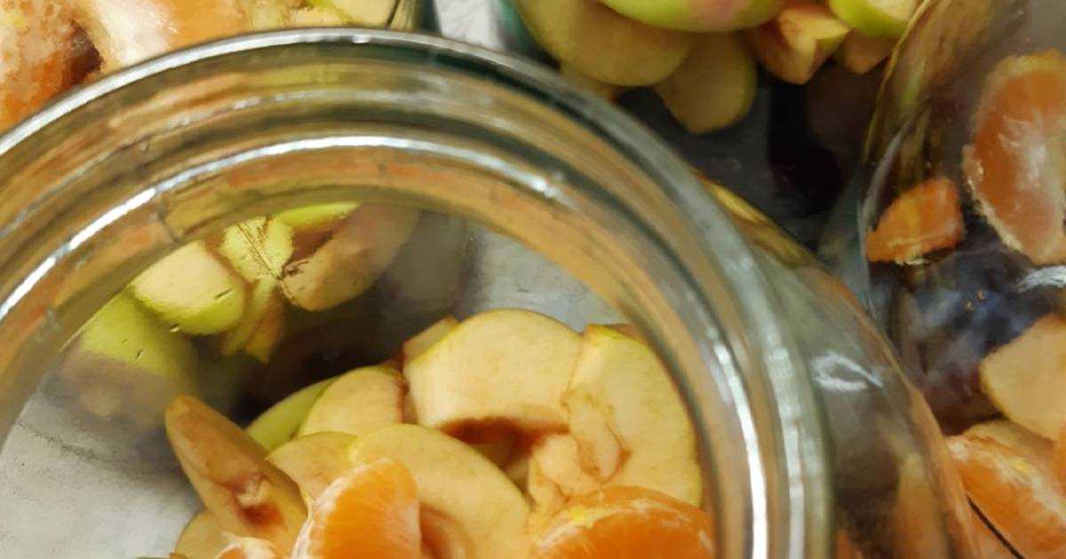 Компот из мандаринов и яблок - пошаговый рецепт приготовления с фото