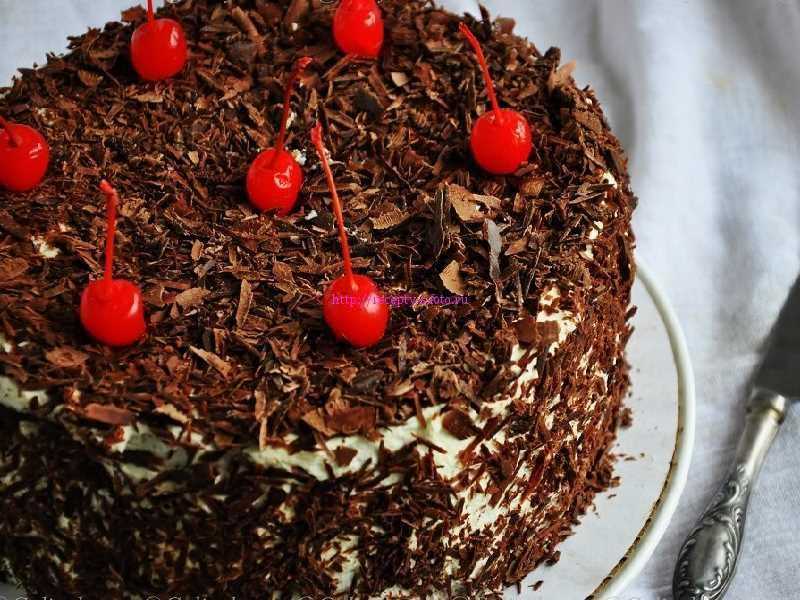 Торт «чёрный лес» с пошаговым фото - рецепт