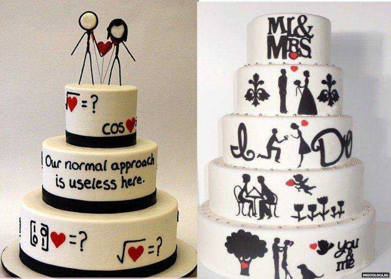 «интересные и веселые надписи на свадебных тортах[