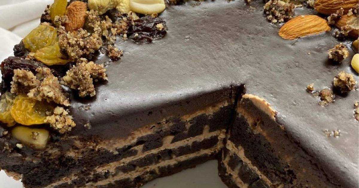 Торт "черный принц" на кефире с орехами