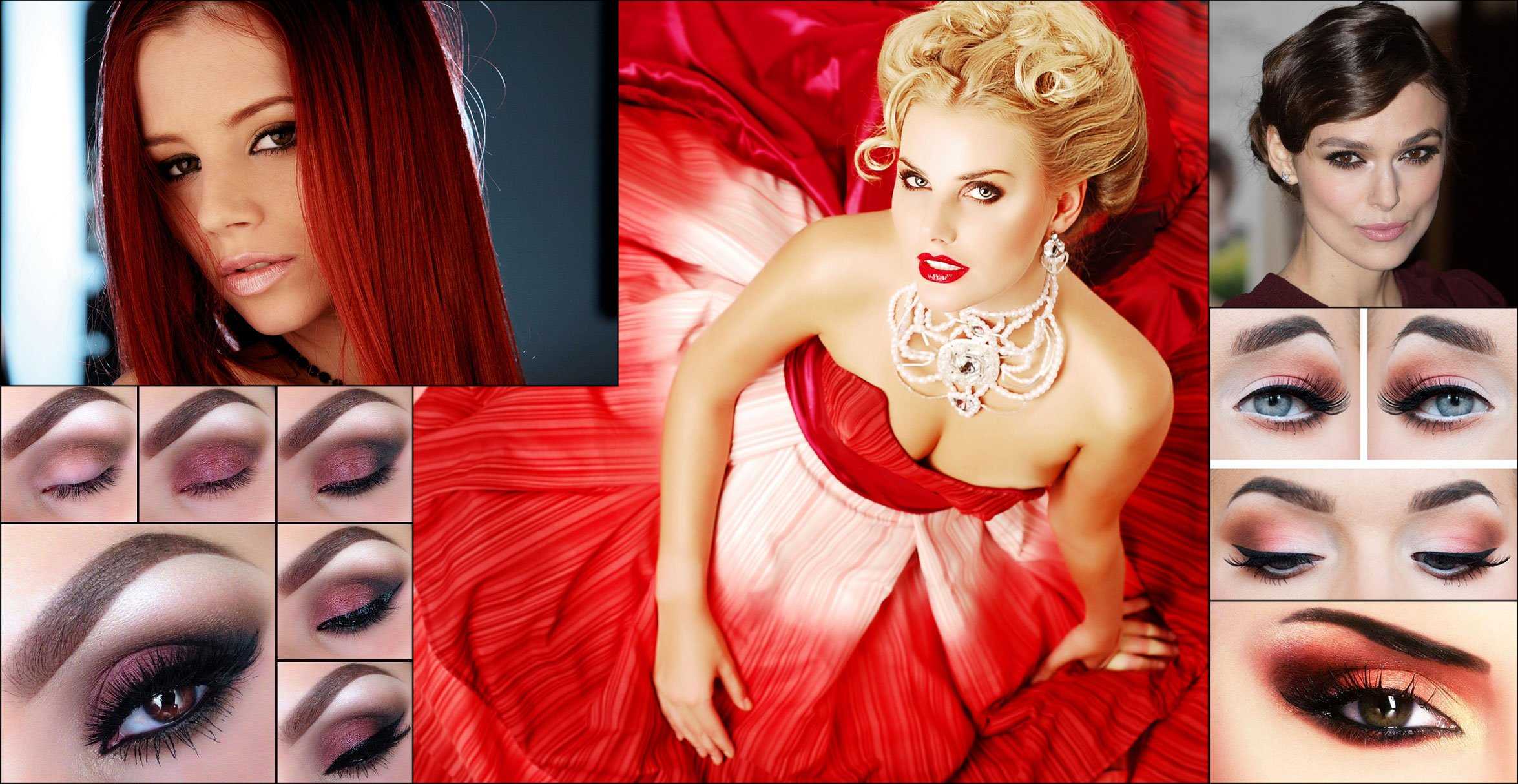 Вечерний макияж под красное платье: техники нанесения и фото