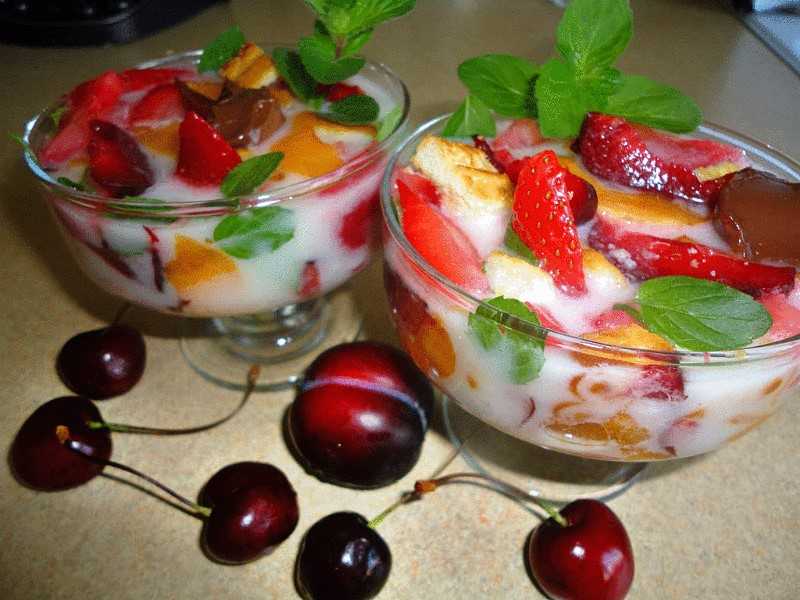 Желе из йогурта и желатина с фруктами. рецепты с фото