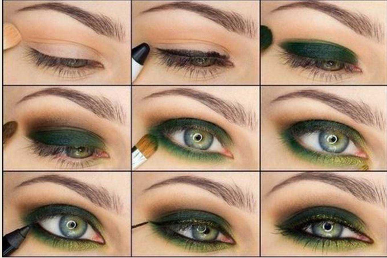 Макияж для зелёных глаз на каждый день с пошаговым фото