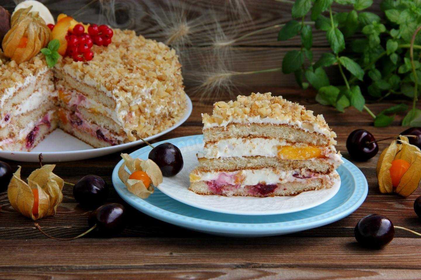 Готовим вкусный нежный бисквитный торт с творожным сыром рецепт в домашних условиях