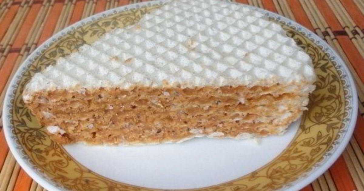 Вафельный торт с вареной сгущёнкой - рецепт с фотографиями - patee. рецепты